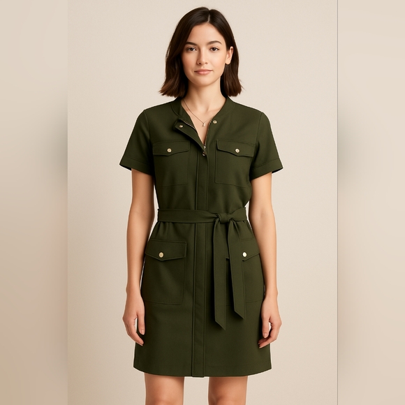 New York & Company Utility Shirt Dress - Size M - Picture 1 of 10